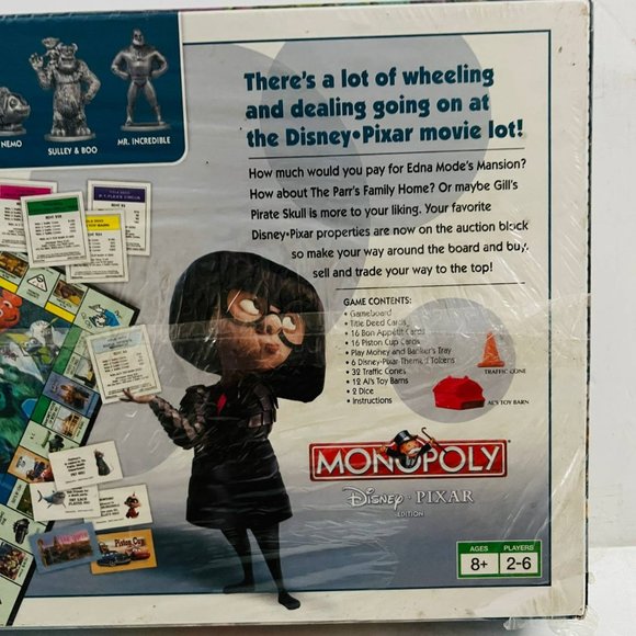 Vintage Monopoly Disney Pixar Edition Board Game Rare Hasbro Parker Brothers New - Picture 7 of 9